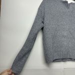 SheIn  Women's Gray Knit Sweater Size Large – Waffle Texture Pullover Photo 1