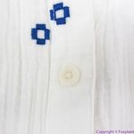 Madewell NEW‎  Embroidered Lightspun Wide-Neck Cuffed-Sleeve Top, XS Photo 9