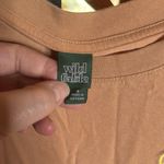 Wild Fable Crew Neck SS Embroidered T-Shirt Light Brown 100% Cotton Size Small Photo 6