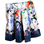 Elie Tahari Nordstrom Watercolor Skirt Size 12 A Line Back Zip Pleats Ar… White Photo 0