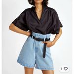 Les Coyotes de Paris Jonah cotton shorts sz 36 sz 8 NWT Belt NOT included Blue Photo 1