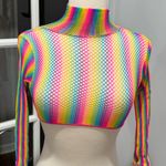 Leg Avenue Rainbow Fishnet Long Sleeve Crop Photo 1