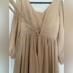 Long sleeve tan maxi formal dress Size M Photo 4