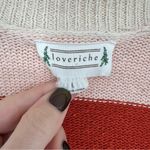 Love Riche  Colorful V-Neck Knitted Boho Slouchy Cropped Striped Sweater Large Photo 6