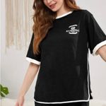SheIn Sleep Shirt Size Large Black & White 100% Cotton Photo 8