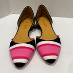 Talbots  Women's Pointed Toe Flats Pink Navy White Stripe D'Orsay Shoes Size 7M Photo 4
