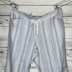Lane Bryant NWT Size 22/24 Blue & White Stripe Linen Blend Wide Leg Pants Photo 1