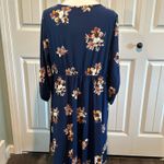 French Grey  Murphy XL Maternity Navy Blue Floral Brushed Knit Dress Photo 6