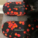 Victoria's Secret Black & Red Cherry Satin Slipper Photo 5