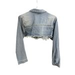 Ashley Stewart  Women's 18/20 button cropped denim long sleeve jacket NWT Photo 1