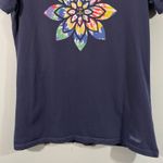 Life is Good Women Navy Rainbow Tie Dyed Flower Graphics S/S Crusher Tee Size M Photo 1