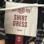 SO Black & white plaid quarter button down long sleeve t-shirt dress Photo 4