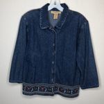 Vintage‎ Telluride Embroidered Denim Jacket Blue Size 10 Photo 3