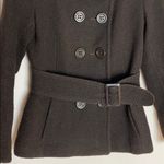 SOIA & KYO  chocolate brown wool belted jacket Small Photo 2