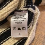 Anna Rae Chunky Knit Striped Crop L/S Roll Neck Cowl Sweater Tan Black Size M Size M Photo 4