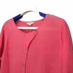 Kleen Lagenlook Pullover Pink Linen Top Shirt Button Detail Women's Medium Photo 2