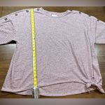 New York Laundry  Size 3X Pink Short Sleeve Button Accents Front Tie Sweater Photo 3