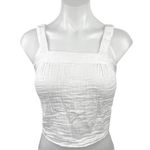 ASOS DESIGN Women Textured White Square Neck Sleeveless Wide Strap Crop Top SZ 0 Photo 0