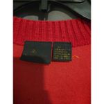 Liz Claiborne Sport Red Velvet Cardigan, Women's Medium Button Up, Knit Trim Photo 2