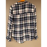 Time And Tru Women's Plaid Button Down Shirt M White Blue Pink Photo 3