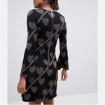 Ted Baker  Uzeniaa Glitter Heart Knit Swing Dress Black Rose Gold Metallic 0 Photo 1