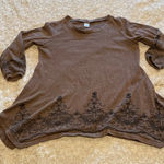 Source Unknown Women’s 3/4 Sleeve Sweater Dress with Neck Cowl Size Large Brown Photo 0