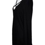 Free People Criss Cross Front Sweater Hi Lo Hem Slit Sleeve Cuffs Black Sz Large Photo 1