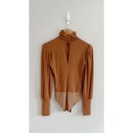 Rachel Pally Luxe Rib Eloise Turtleneck Bodysuit In Brass L Photo 3