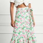 Hill House  Mirabel Midi Wrap Skirt Pink Roses Photo 0