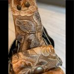 Hand Tooled Studded Floral Leather Crossbo… Tan Photo 12