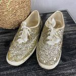 Kate Spade  X Keds Gold & White Glitter Lace Up Sneaker Shoes 7.5 Photo 1
