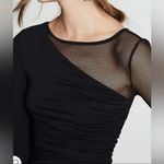 Bailey44 Better Half Jersey Mini Dress Mesh Sleeve Black Ruched Bodycon sz Small Photo 3