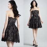 Robert Rodriguez  Black Lace Strapless Fit Flare Mini Cocktail Dress Size 8 Photo 2