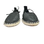 Eileen Fisher  Flat Shoes Lace Leather Espadrille Wrap Sandal Black 8 Size: 81/2 Photo 3