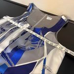 Oasis 100% Silk cocoon mini dress by  ,abstract print in blue/gray/cream, M Photo 10