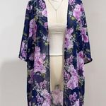 Kaileigh  Women Multicolor Floral Print Sheer Coverups Kimono Size S/M Photo 0