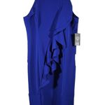 Vince Camuto Royal Blue Ruffle Halter Neck Sheath Dress Size 14 Photo 0