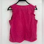 J.Crew  Sleeveless Ruffle Top in Wild Berry Pink, Cotton Summer Shirt Size Medium Photo 11
