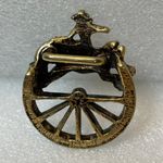 Cowboy Riding A Horse Brass Belt Buckle Photo 1