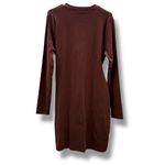 Showpo Marleen Wrap Front Long Sleeve Bodycon Mini Dress in Dark Oak Sz 16 NEW Brown Photo 4