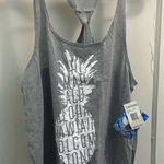 Volcom  Light Gray Tank Top NWT pineapple cross back Photo 0