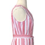 Emma & Michele Women's Jumpsuit V-neck Tie Waist White Red Stripes Size XL Photo 6