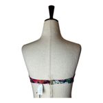 ONIA  Bikini Top Women Small‎ Navy Blue Floral Print Buckle Bandeau NWT Photo 3