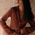 Revolve NWT  x Savannah Morrow Jada Cropped Jacket In Mahogany Photo 8