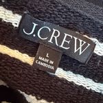 J.Crew Heritage Terry Quarter-Zip Sweatshirt Black Stripe Large Photo 3