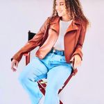 The Drop Faux Leather Moto Jacket sz M Photo 0