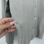 Joseph A Petite Paris Silver Metallic Silk Cardigan Sweater Size Small Petite Photo 3