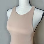 ZARA  Nude Beige Tan Sleeveless Snap Bottom High Neck Bodysuit Small Photo 3