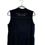 Jane Ashley Button Front Sleeveless Floral Embroidered Denim Maxi Dress Womens L Photo 5