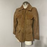 Vintage Women’s‎ Suede Leather Barn Cropped Trench Jacket Size 11 Handmade Tan Photo 1